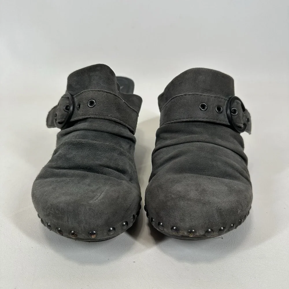 Dansko Nadine Shoes Women's EU 38 US 7.5-8 Gray  Platform Heel Mules‎ Suede